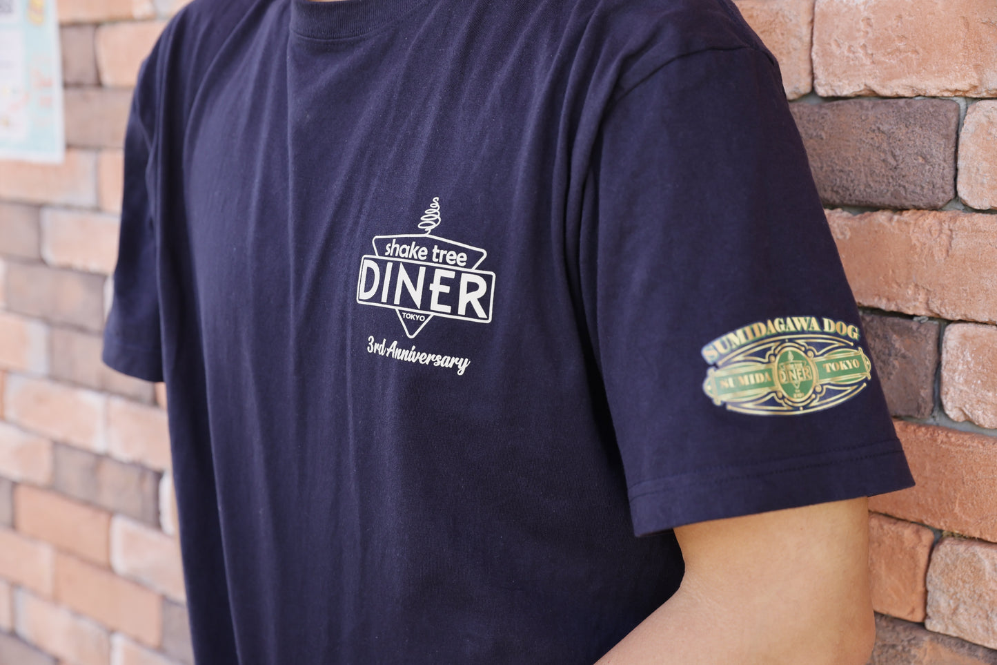 Shake Tree Diner Original Sumidagawa Dog T-shirt 【Navy】