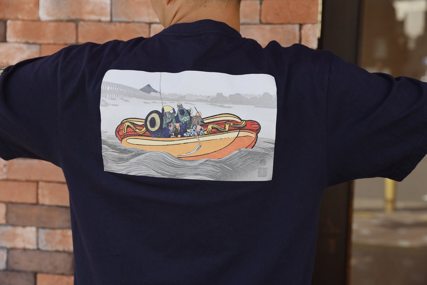 Shake Tree Diner Original Sumidagawa Dog T-shirt 【Navy】